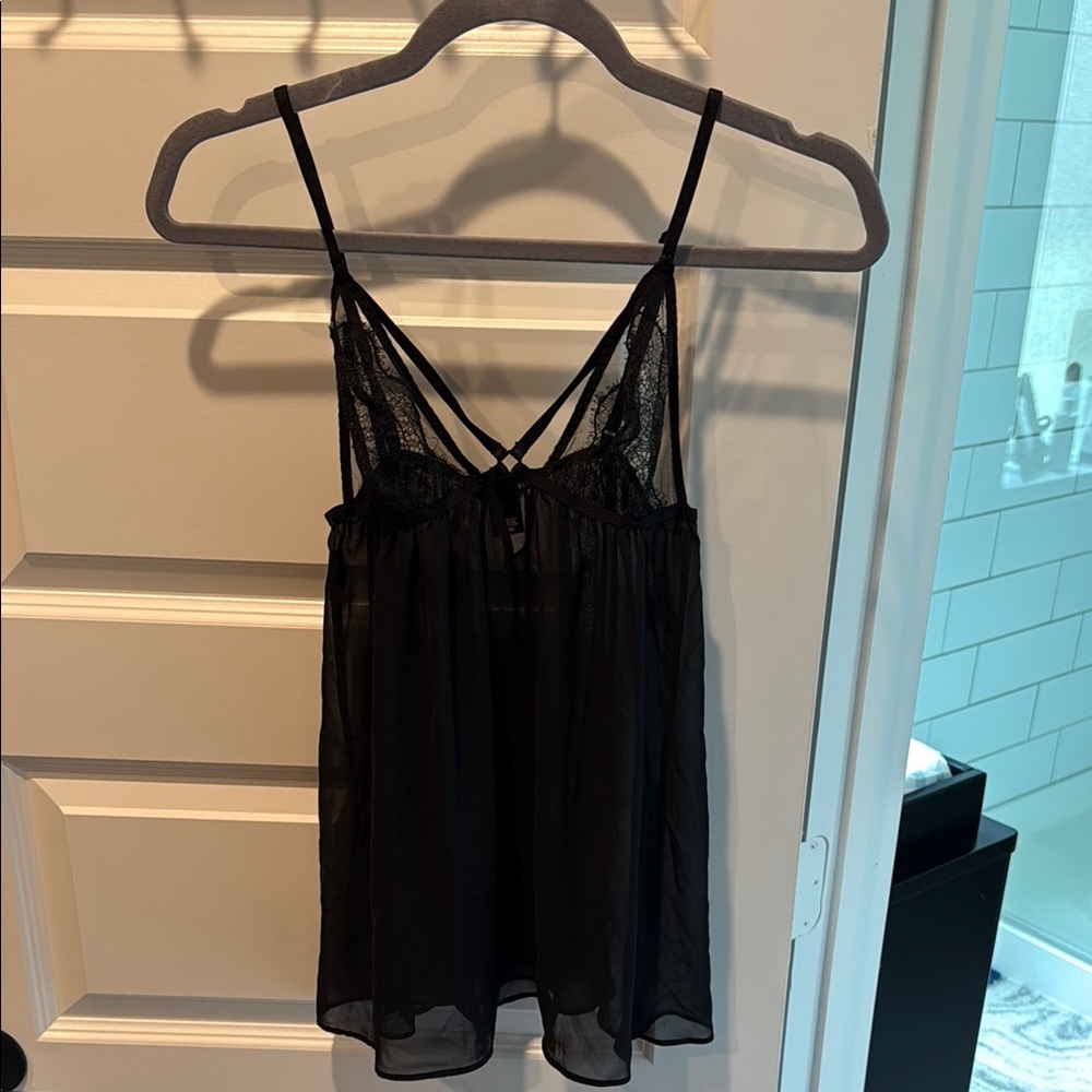 Victoria’s Secret Elegant Black Lace Chemise